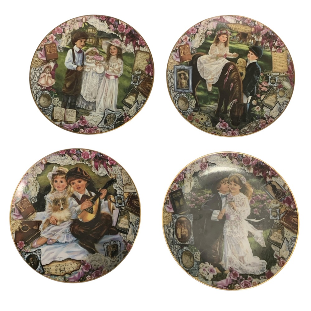 "Keepsakes of the Heart" by Corinne Layton produced in 1993 set of 4